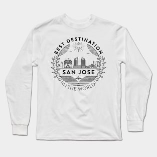 San Jose Minimal Badge Design Long Sleeve T-Shirt